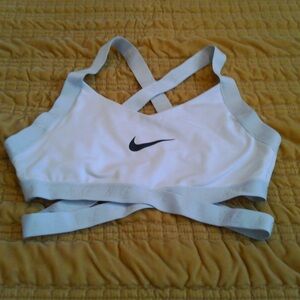 Nike Women's White and Gray Sports Bra